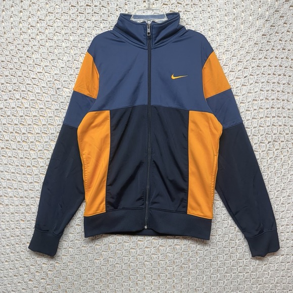 Nike Other - Nike Jacket Men Sz S Blue Yellow Athletic Dept Full Zip Color Block Track Jacket